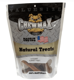 ChewMax Pet Products Turkey Feet Natural Chew Dog Treats, 4 count